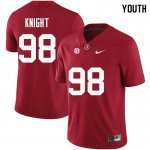 NCAA Youth Alabama Crimson Tide #98 Preston Knight Stitched College Nike Authentic Crimson Football Jersey GI17E64EN